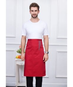 tablier-long-serveur-rouge-a-trait