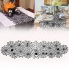 Chemin De Table Halloween Toile D'araignée 72x18 Pouces - Avec 9 Araignées 3D - Décoration De Fête Effrayante - Velours Noir, Fil Fluorescent