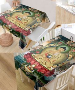 nappe_indienne_avec_bouddha_tons_verts